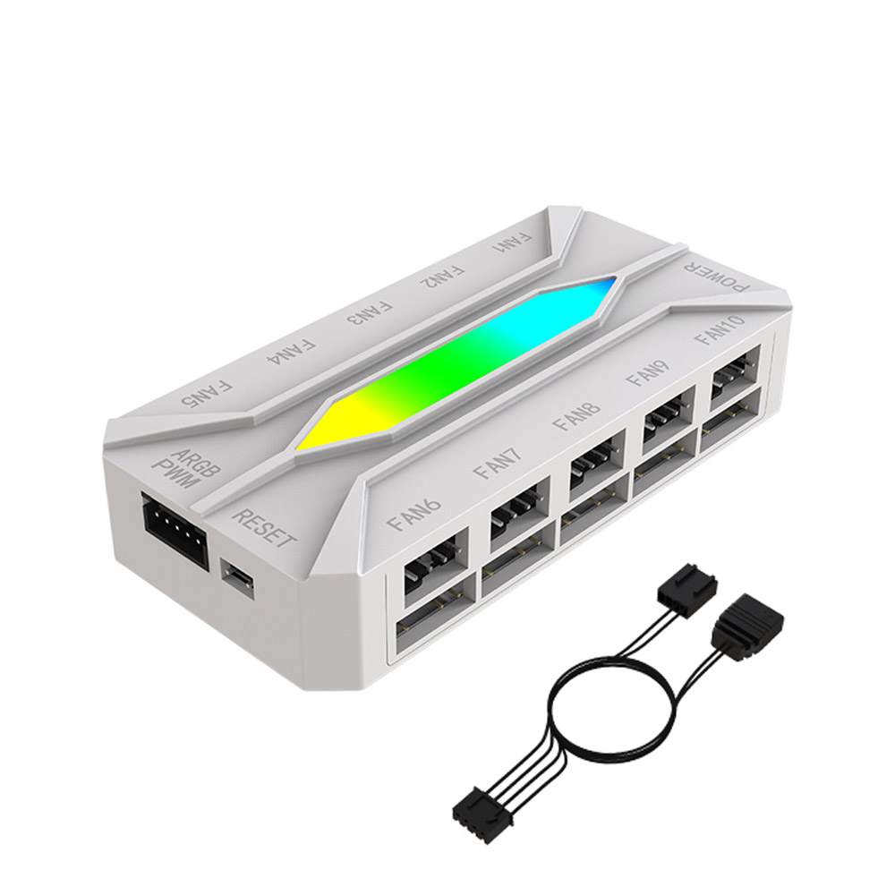 러빙쿨 K10 ARGB PWM 쿨링팬 허브 컨트롤러 (화이트)_이미지