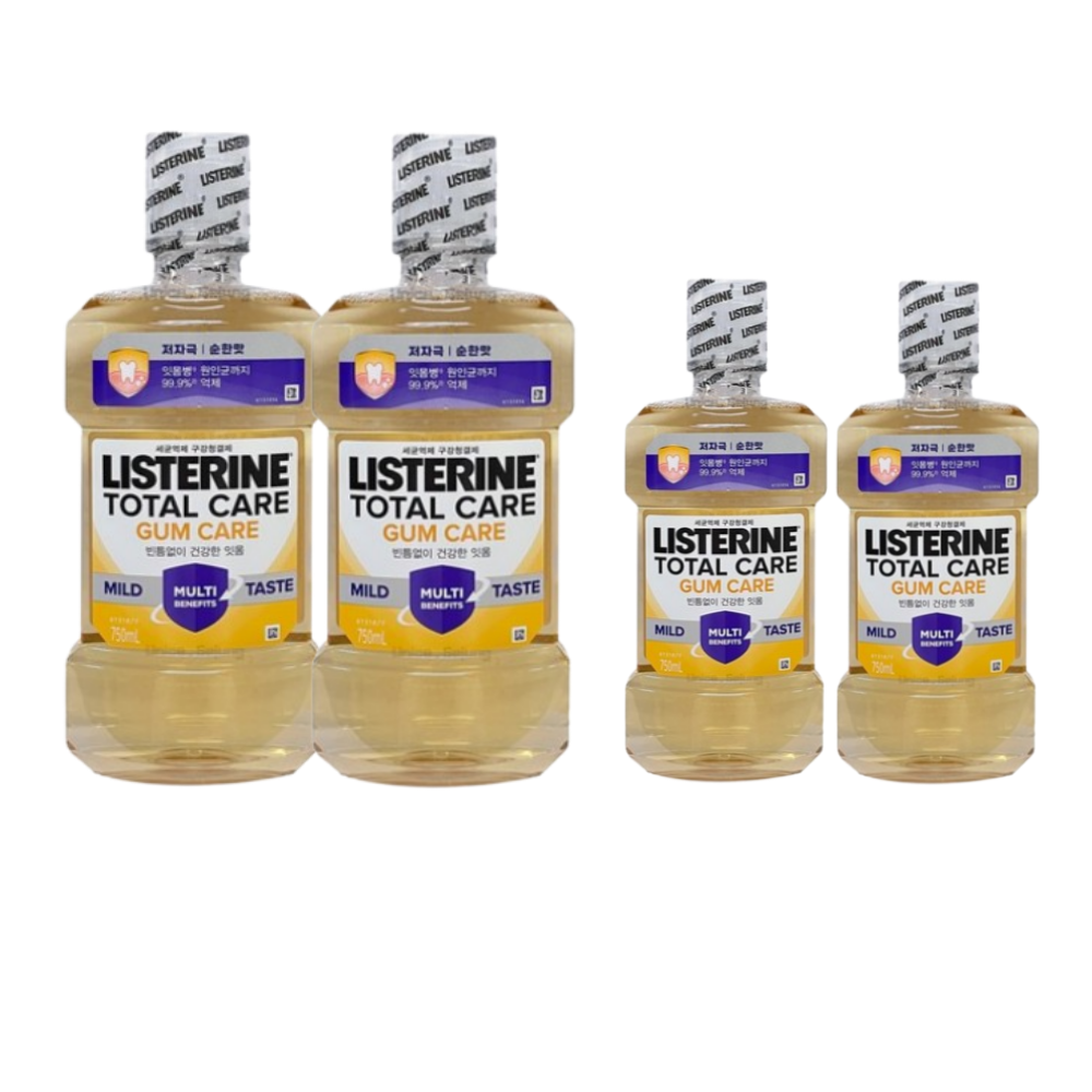 <b>리스테린</b> <b>토탈</b><b>케어</b> 검<b>케어</b> 마일드 750ml x 2개 + 250ml x 2개