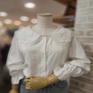 레코브 레이스 두겹 카라 블라우스 LC31E3BL502X