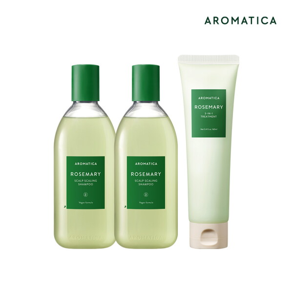 로즈마리 스칼프 스케일링 샴푸 400ml 2개+트리트먼트 160ml 3종세트