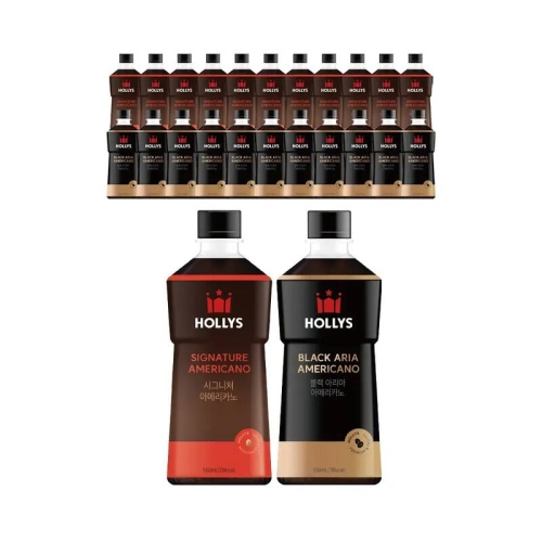 할리스 시그니처 아메리카노 550ml 12개 + 블랙 아리아 아메리카노 550ml 12개
