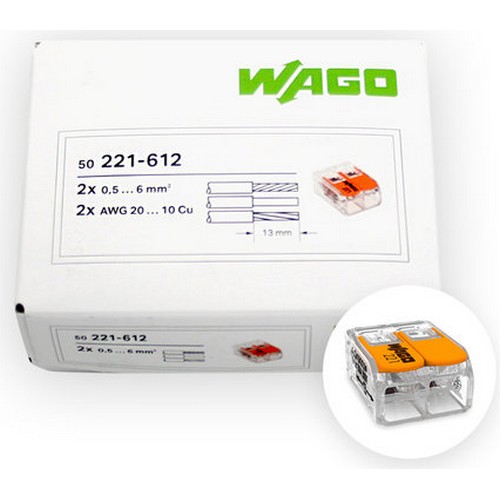 와고 전선 커넥터 2폴 (50개)_이미지