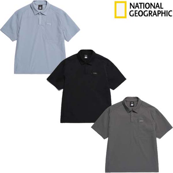 내셔널지오그래픽 피오토스 우븐 세미오버핏 반팔 카라티 N252UPL310_이미지