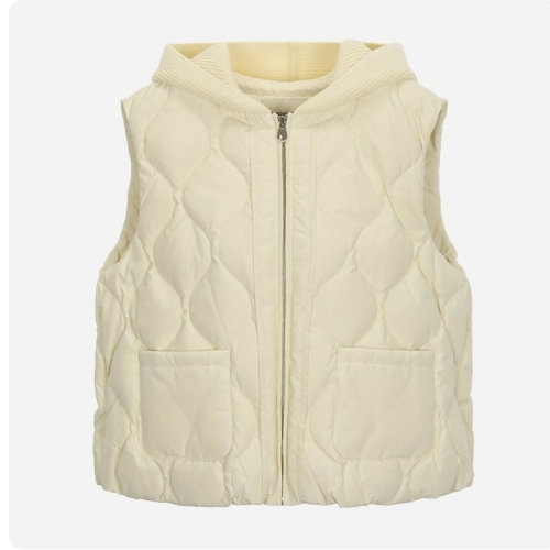 써스데이아일랜드 T258MVT275W 니트 후드 덕 다운 베스트