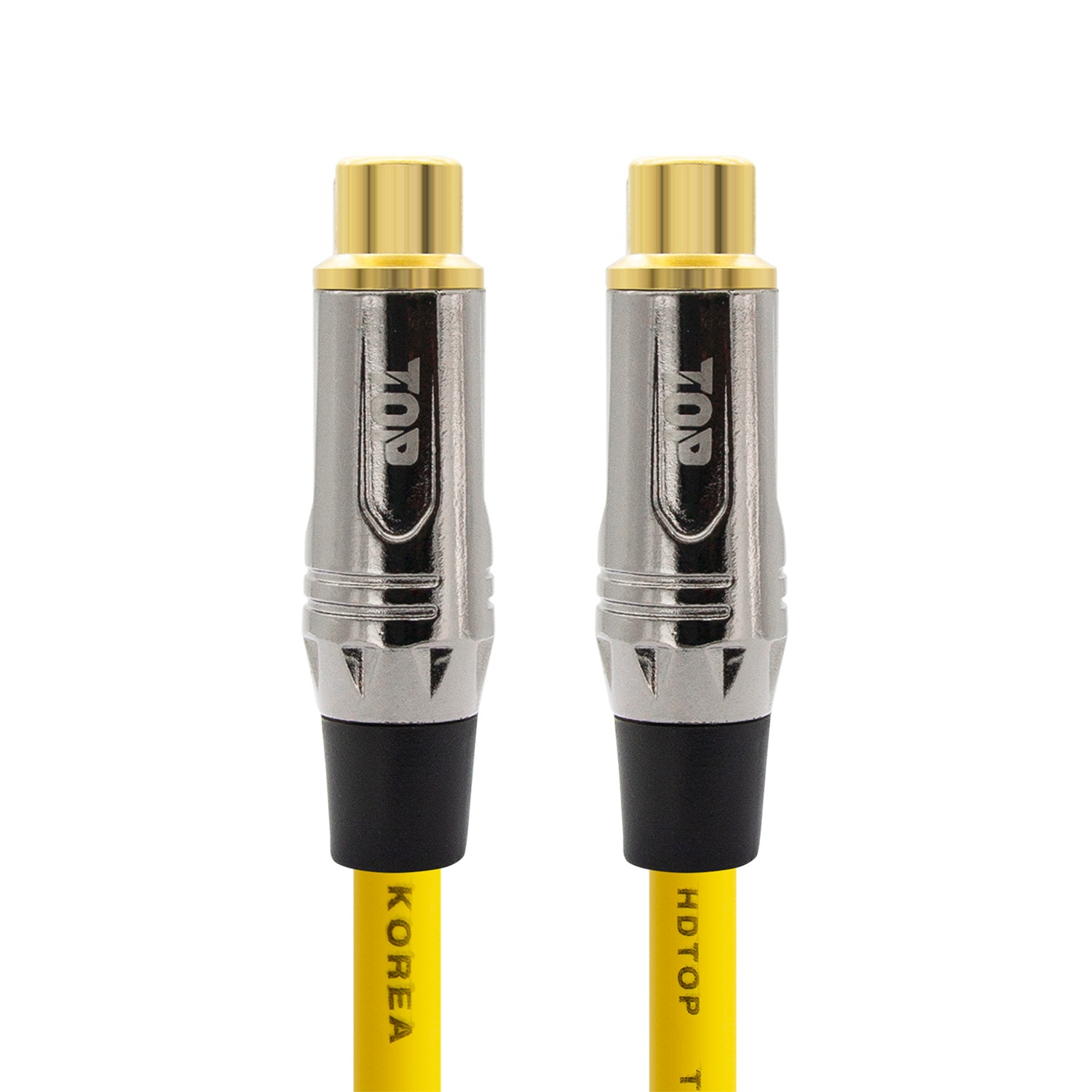 탑라인에이치디 HDTOP 메탈 RCA 암 to 암 연장 케이블 옐로우 (10m, HT-TP5075)_이미지