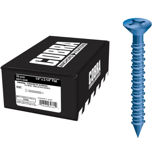 코브라 평면헤드 콘크리트피스 4.8 x 82.5mm