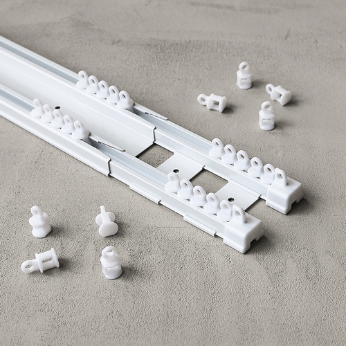 윈도우드레스 저소음 전착 이중커튼레일 8자 (140~240cm)_이미지