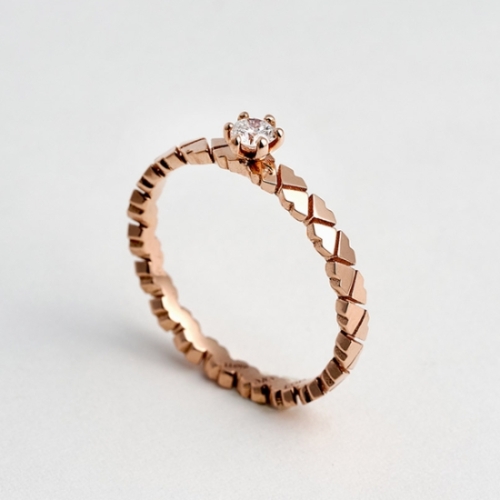 14K 하트 투 하트 플로우 1부 솔리테어 다이아 반지 LRF25047D