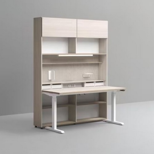 데스커 6단 모션 멀티 책상세트+조명+도어 (1600x590)_이미지