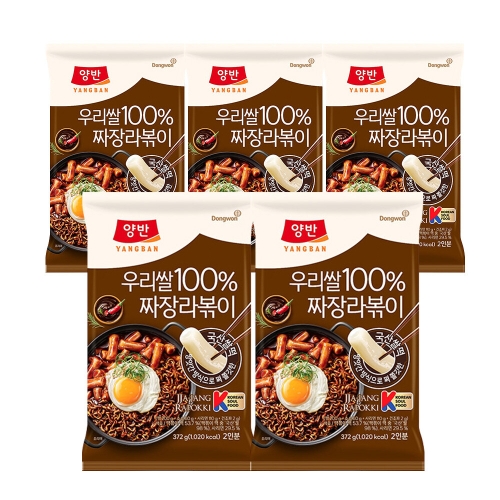 동원F&B 양반 우리쌀 짜장라볶이 372g (5개)_이미지