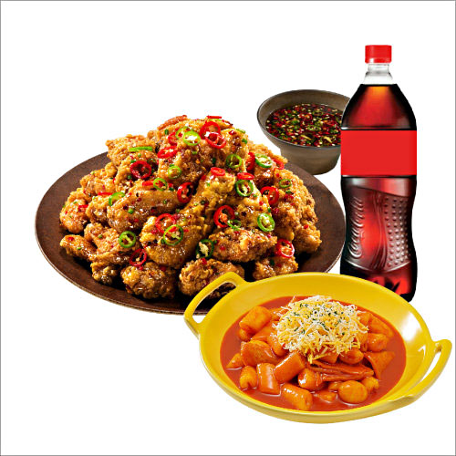 노랑통닭 ㅤ칼칼한청양치킨 오리지널 순살 + 떡볶이 + 콜라 1.25L 교환권_이미지