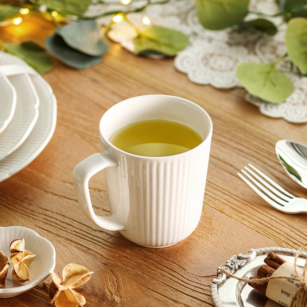 순백 화이트 도자기 머그 중 350ml