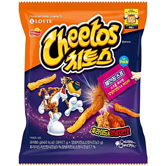 롯데웰푸드 치토스 후라이드 양념치킨맛 80g (1개)