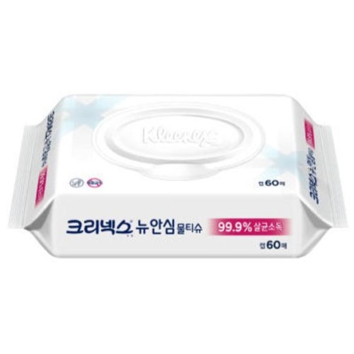 크리넥스 뉴 안심 물티슈 캡형 60매 (120팩)_이미지