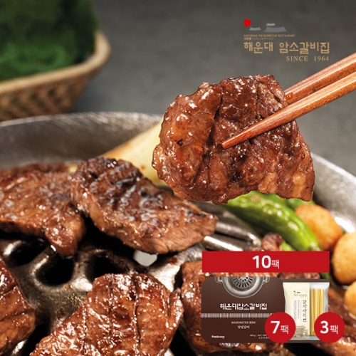 해운대 암소갈비집 양념갈비 400g x 7개 + 감자사리면 3개