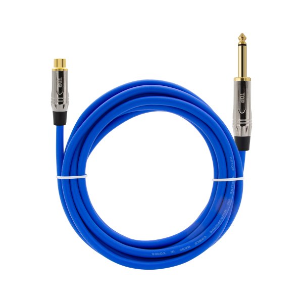 탑라인에이치디 HDTOP RCA to 5.5mm 모노 메탈블루 케이블 (0.5m, HT-TP4013)_이미지