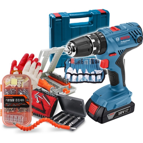 보쉬 GSB 18V-21 소재 6종 세트 (1.5Ah, 배터리 1개)_이미지