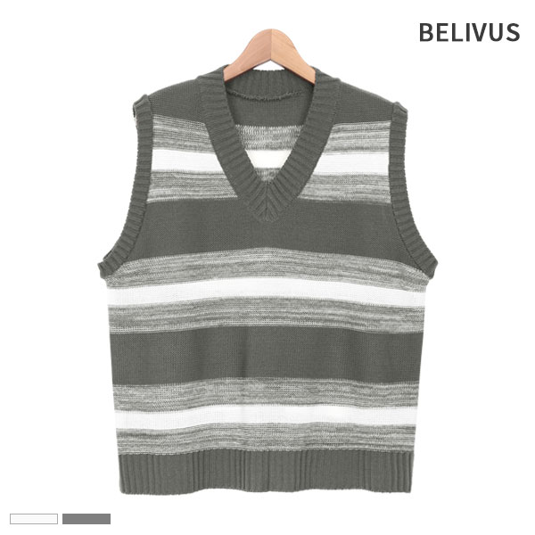 빌리버스 브이넥 니트 베스트 BCR002