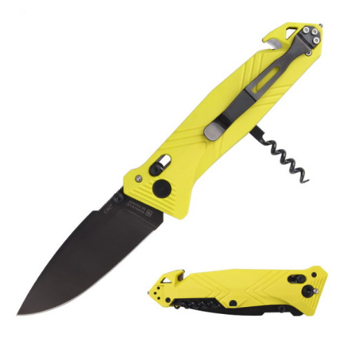TB 아웃도어 나이프 CAC 접이식 나이프 민날 PA6 옐로우_이미지