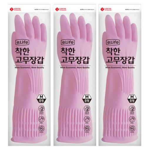 롯데알미늄 롯데이라이프 ㅤ착한 고무장갑 중 (3켤레)_이미지