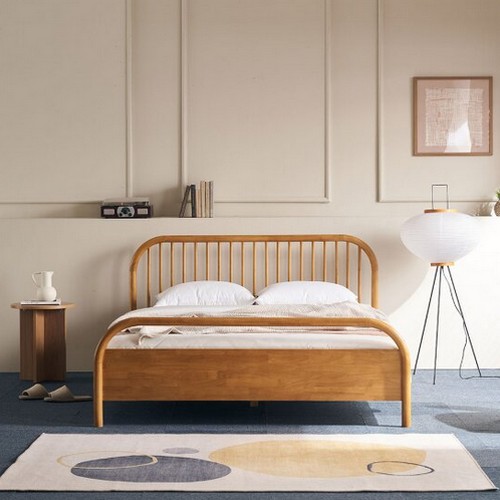 장인가구 자카이 원목 침대 Q (300T유로탑독립)_이미지