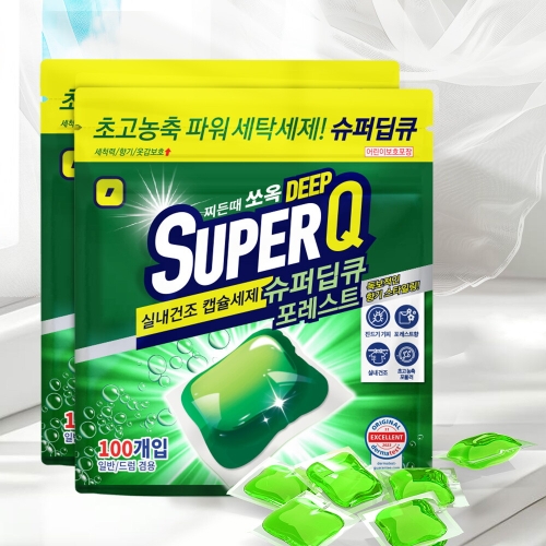 슈퍼딥큐 실내건조 <b>캡슐</b><b>세제</b> 포레스트 100개입
