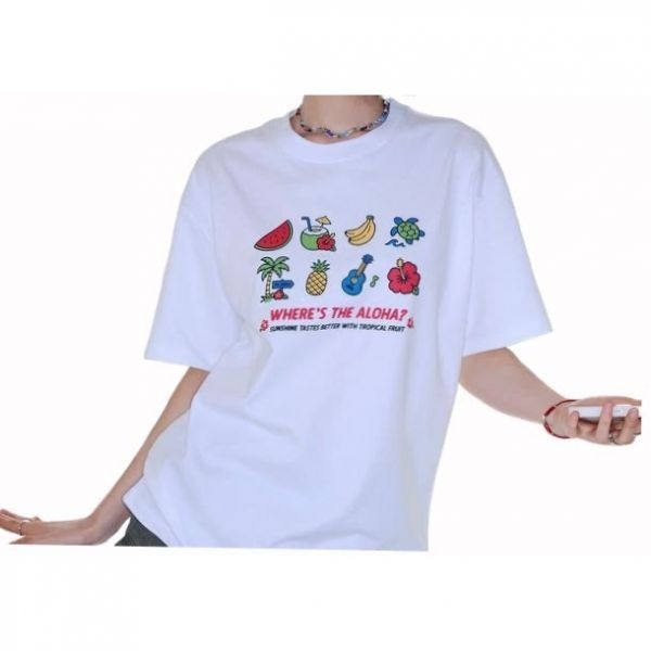 꼼파뇨 썸머 알로하 반팔티 화이트 JR5U80Q 5GGXXGI 4051084