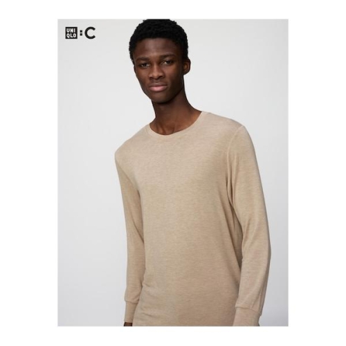 유니클로 극난 히트 테크 캐시미어 블렌드 크루 넥 T/9분 소매 15894447_이미지