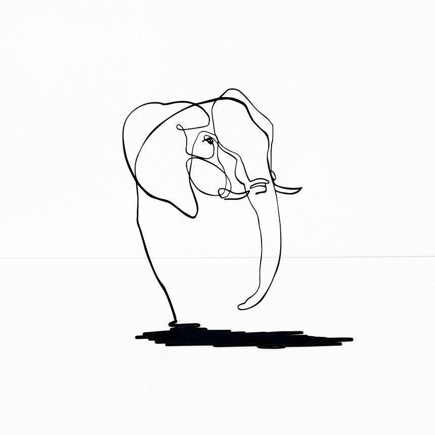 더닷 드로잉 철제 코끼리 오브제 - Drawing Elephant