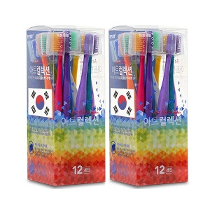 안티프라그 부광 얇은헤드 칫솔 12입+월간 칫솔 12입 24입_이미지