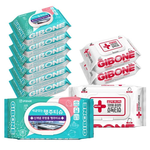 세균닦는 행주티슈 7팩 + 소독티슈 60매 3팩