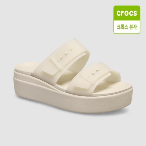 크록스 여성 브루클린 버클 프로스티드 로우 웨지_210980-0LH
