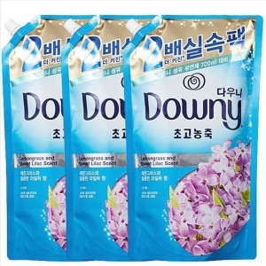 P&G 다우니 탈취파워 레몬그라스와 라일락 리필 1.6L (3개)