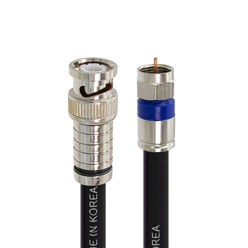 탑라인에이치디 솔탑 고급형 BNC TO RF 블랙 TV 동축 케이블 (SOLTOP-703, 5m)_이미지