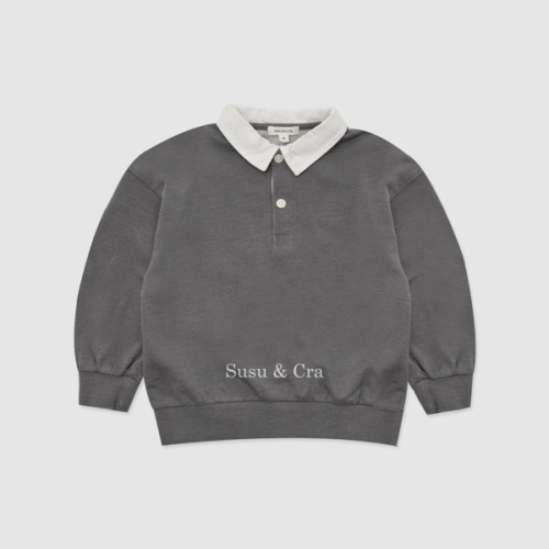 슈슈앤크라 피셔 맨투맨 티셔츠 차콜 025106AAE01CC_이미지