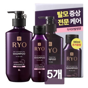 아모레퍼시픽 려 자양윤모 9EX 탈모증상케어 샴푸 중건성 두피용 400ml (5개)