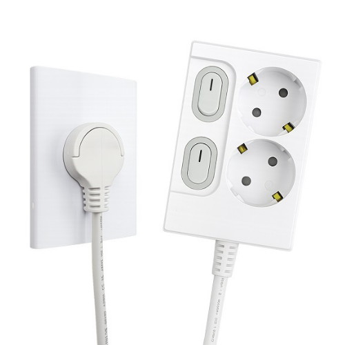 서울전기 제로갭 2구 16A 개별스위치 슬림멀티탭 (1.5m)_이미지