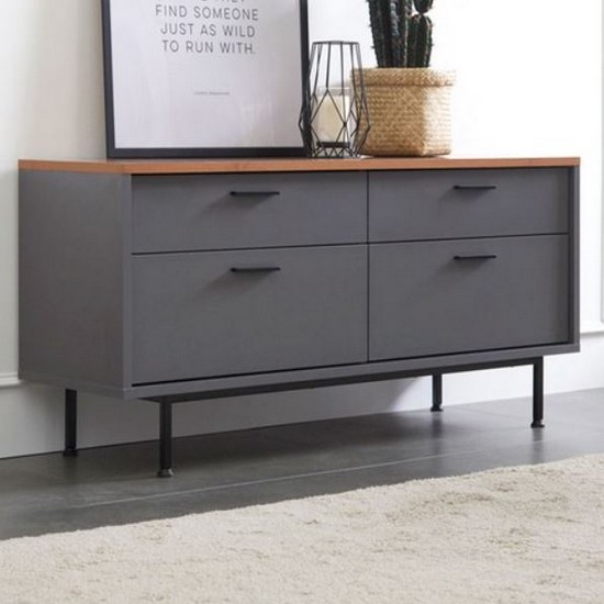 티크 2단 거실장 1200