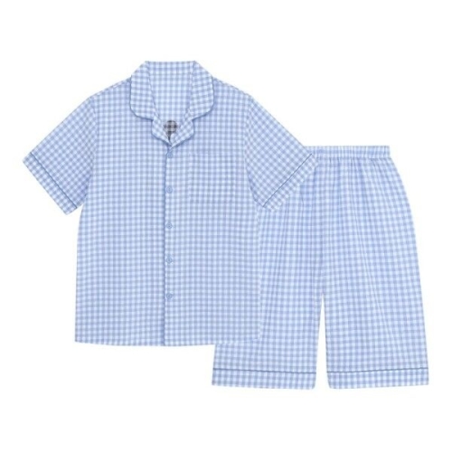 패플 이너웨어 미,키마우스 남성 블루체크 5부잠옷BU 0D1SH38499