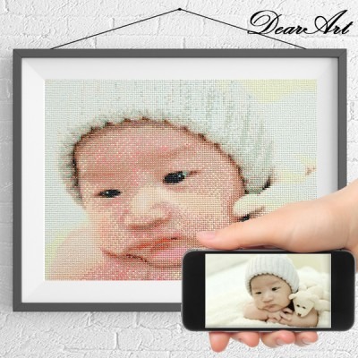 [불명] 디어아트 보석십자수 30X40cm