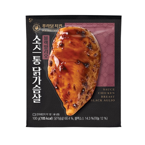 푸라닭 소스 통 닭가슴살 블랙알리오 100g (20개)_이미지