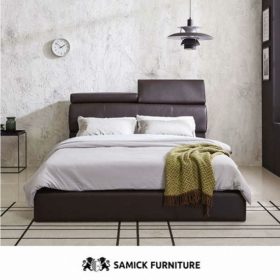 삼익가구 클린트 무빙헤드 가죽 침대 Q (매트별도)_이미지