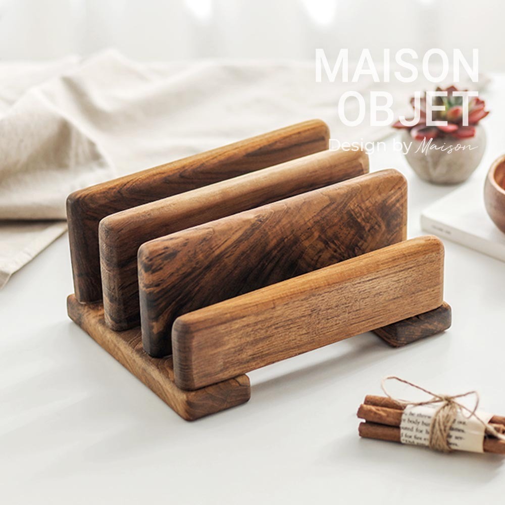 메종오브제 프라카 티크 우드 도마 거치대