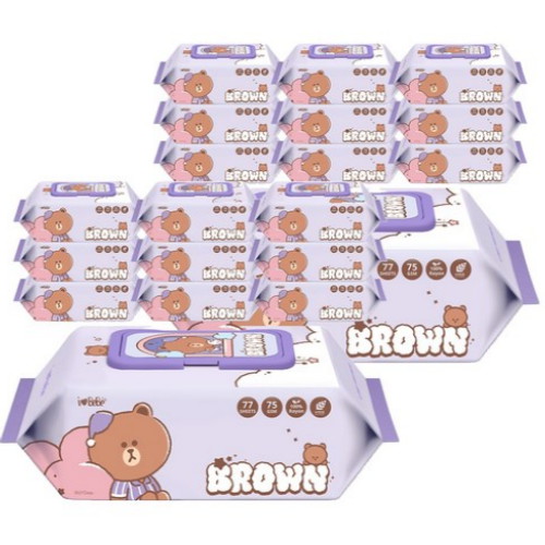 라인프렌즈 드림 브라운 물티슈 캡형77매