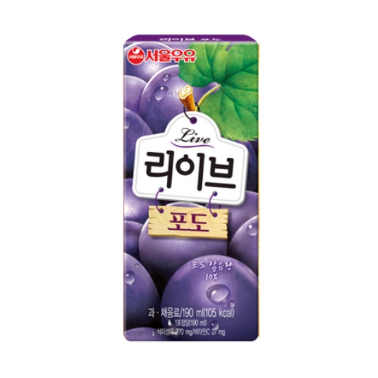 서울우유 리이브 포도 190ml (48개)_이미지