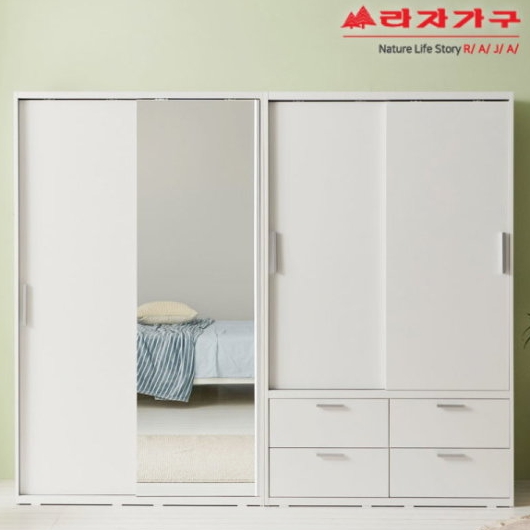 비바 빅 거울 행거형 슬라이딩 옷장세트 2400