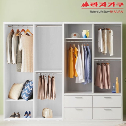라자가구 비바 빅 거울 행거형 슬라이딩 옷장세트 2400_이미지