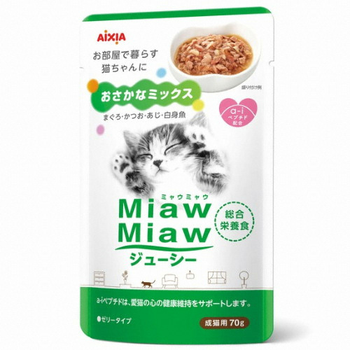 아이시아 먀우먀우 쥬시 생선믹스 파우치 MJ-4 70g (12개)