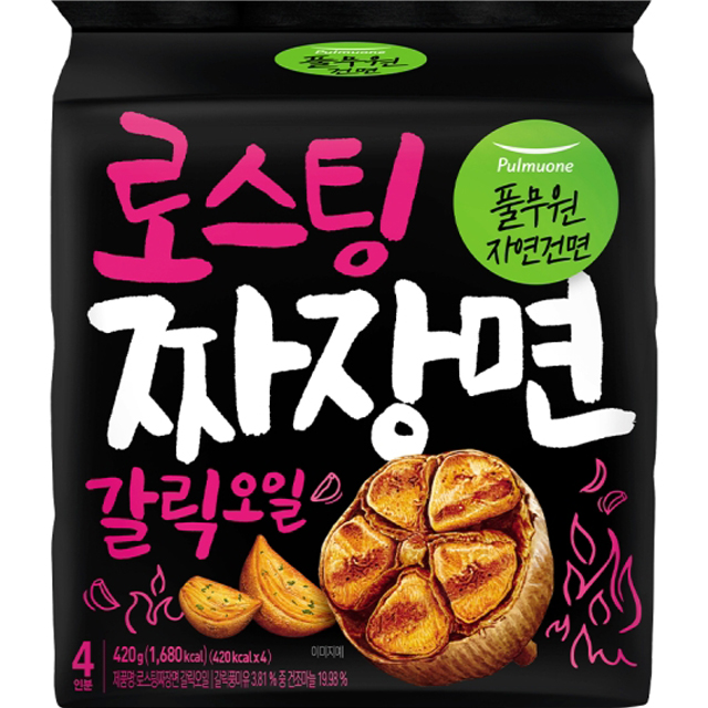 풀무원 로스팅 짜장면 갈릭오일 105g (4개)