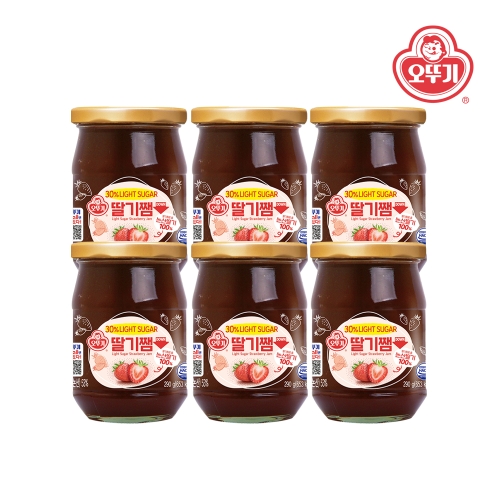 오뚜기 LIGHT&JOY 당을줄인 논산딸기쨈 290g (6개)